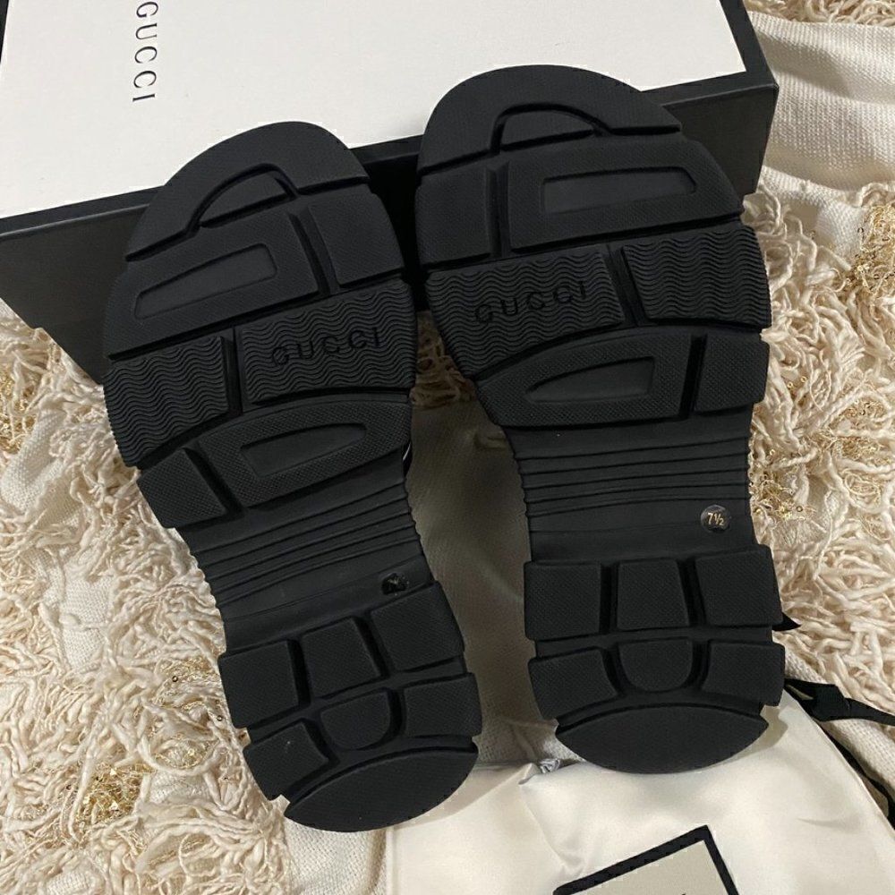 GUCCI Men's Embossed Logo Chunky Sliders Aguru Trek Slides - Picture 7 of 10